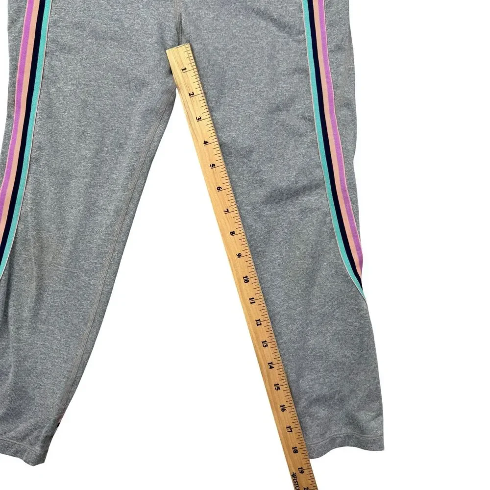Athleta Girl Leggings Girls Extra Large 14 Gray Colorful Stretch Workout Striped